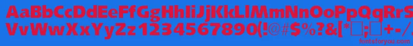 LansettesskRegular Font – Red Fonts on Blue Background