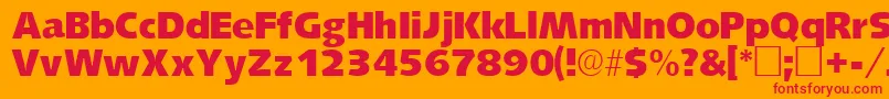 フォントLansettesskRegular – オレンジの背景に赤い文字