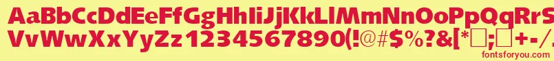 LansettesskRegular Font – Red Fonts on Yellow Background