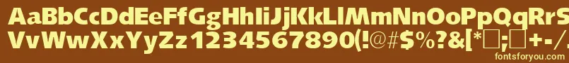 LansettesskRegular-fontti – keltaiset fontit ruskealla taustalla