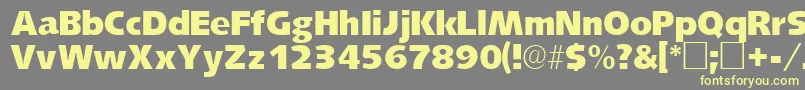 フォントLansettesskRegular – 黄色のフォント、灰色の背景