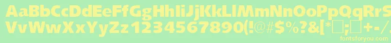 LansettesskRegular Font – Yellow Fonts on Green Background