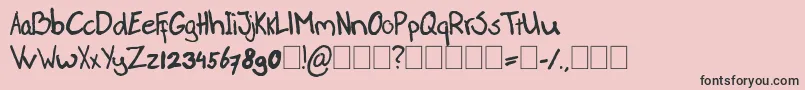 フォントPaasseHandwriting – ピンクの背景に黒い文字