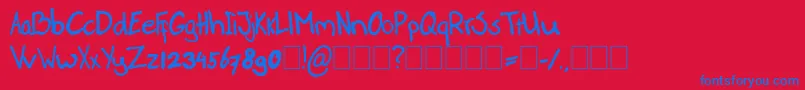 PaasseHandwriting Font – Blue Fonts on Red Background