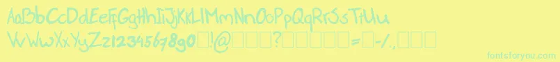 Police PaasseHandwriting – polices vertes sur fond jaune