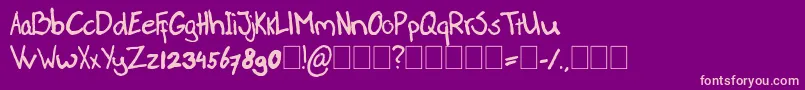 Czcionka PaasseHandwriting – różowe czcionki na fioletowym tle
