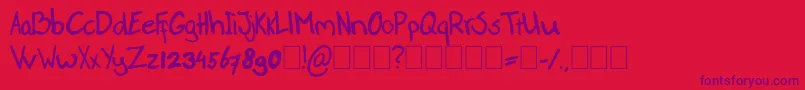 Fonte PaasseHandwriting – fontes roxas em um fundo vermelho