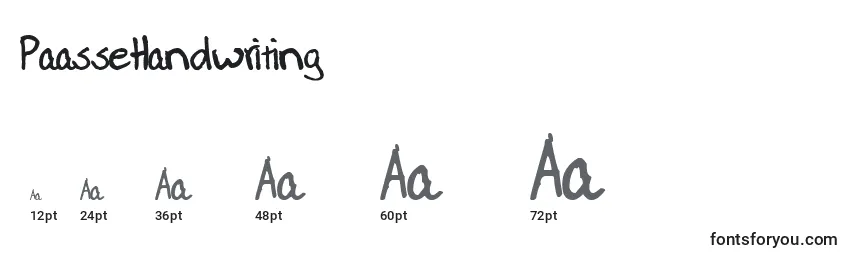 Размеры шрифта PaasseHandwriting