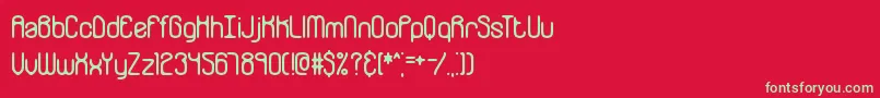フォントGalvanizeBrk – 赤い背景に緑の文字