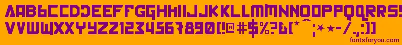 BackInTheUssrDlK Font – Purple Fonts on Orange Background