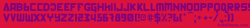 BackInTheUssrDlK Font – Purple Fonts on Red Background