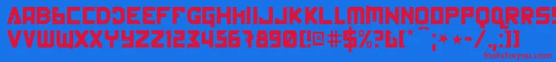 BackInTheUssrDlK Font – Red Fonts on Blue Background