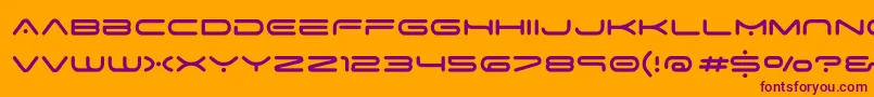 SpaceAge-Schriftart – Violette Schriften auf orangefarbenem Hintergrund