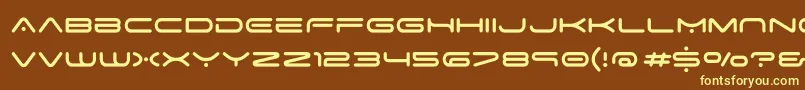 SpaceAge-fontti – keltaiset fontit ruskealla taustalla