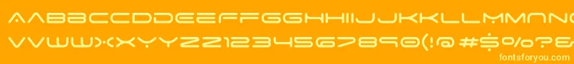 SpaceAge Font – Yellow Fonts on Orange Background