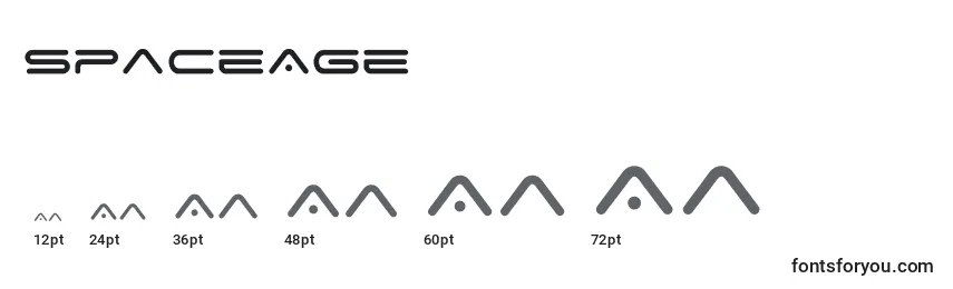 Размеры шрифта SpaceAge