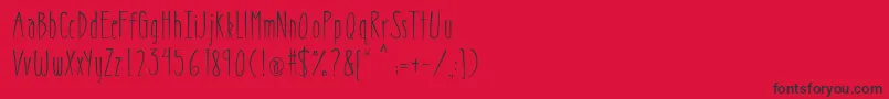 MrfPixeldust Font – Black Fonts on Red Background