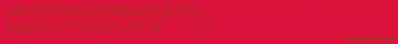 MrfPixeldust Font – Brown Fonts on Red Background