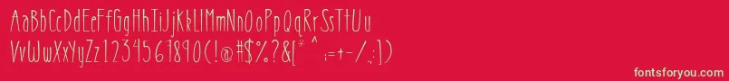 MrfPixeldust Font – Green Fonts on Red Background