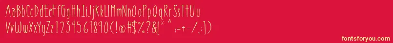 MrfPixeldust Font – Yellow Fonts on Red Background
