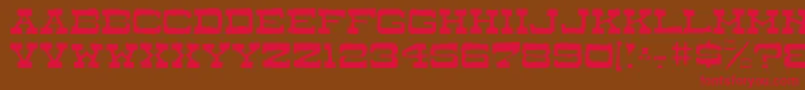 DryGoodsAntiqueJl Font – Red Fonts on Brown Background