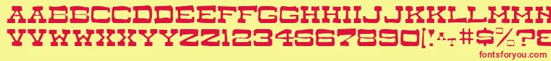 DryGoodsAntiqueJl Font – Red Fonts on Yellow Background