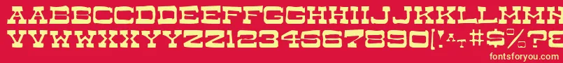 DryGoodsAntiqueJl Font – Yellow Fonts on Red Background