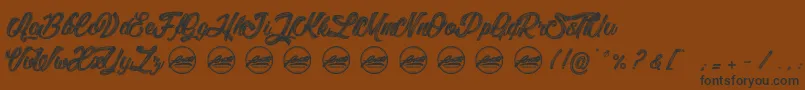 Шрифт LitchisIslandPersonaluseonly – чёрные шрифты на коричневом фоне