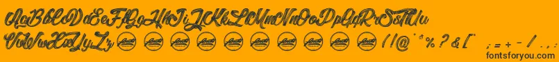 Police LitchisIslandPersonaluseonly – polices noires sur fond orange
