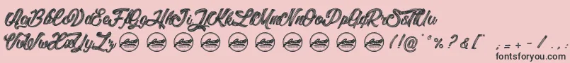 LitchisIslandPersonaluseonly-Schriftart – Schwarze Schriften auf rosa Hintergrund