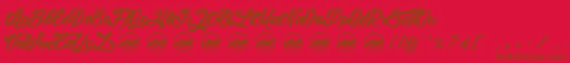 LitchisIslandPersonaluseonly-fontti – ruskeat fontit punaisella taustalla