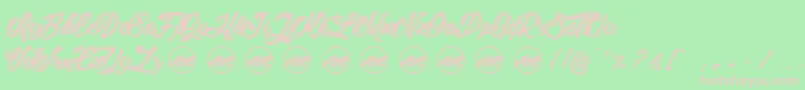 Шрифт LitchisIslandPersonaluseonly – розовые шрифты на зелёном фоне
