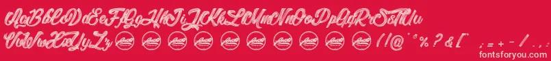 LitchisIslandPersonaluseonly Font – Pink Fonts on Red Background