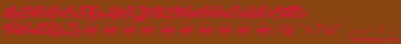LitchisIslandPersonaluseonly Font – Red Fonts on Brown Background