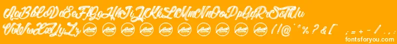 LitchisIslandPersonaluseonly Font – White Fonts on Orange Background