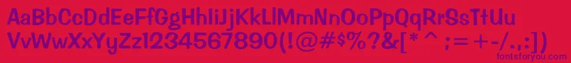 Impressed Font – Purple Fonts on Red Background