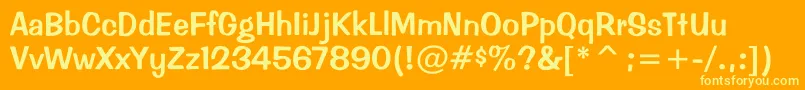 Impressed Font – Yellow Fonts on Orange Background