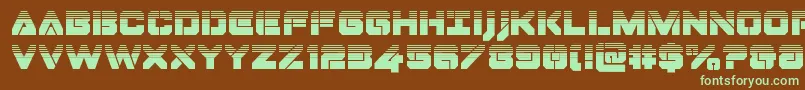 Dominojackhalf-fontti – vihreät fontit ruskealla taustalla