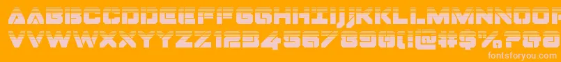 Dominojackhalf-fontti – vaaleanpunaiset fontit oranssilla taustalla