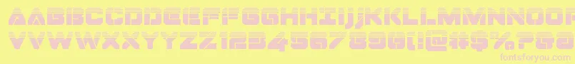 Dominojackhalf-fontti – vaaleanpunaiset fontit keltaisella taustalla