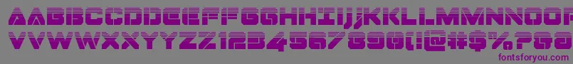 フォントDominojackhalf – 紫色のフォント、灰色の背景