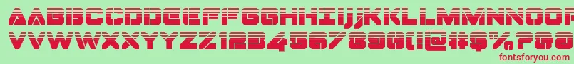 Dominojackhalf-Schriftart – Rote Schriften auf grünem Hintergrund