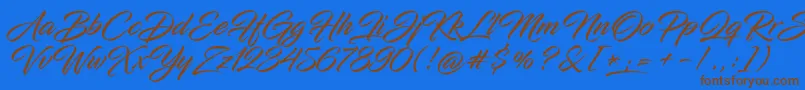 InfiniteStrokeCond Font – Brown Fonts on Blue Background