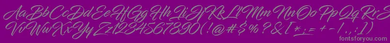 InfiniteStrokeCond Font – Gray Fonts on Purple Background