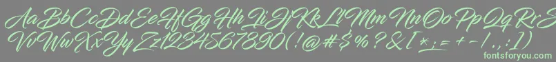 InfiniteStrokeCond Font – Green Fonts on Gray Background