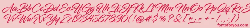 InfiniteStrokeCond Font – Red Fonts on Pink Background