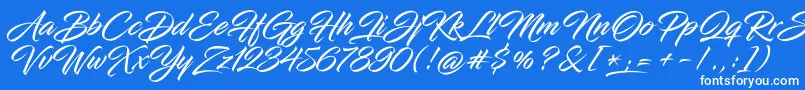 InfiniteStrokeCond Font – White Fonts on Blue Background