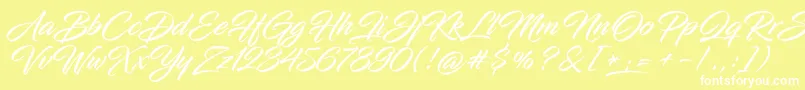 InfiniteStrokeCond Font – White Fonts on Yellow Background