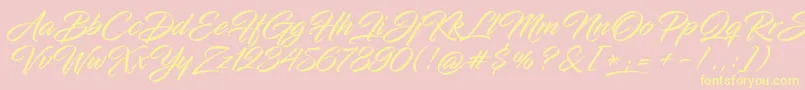 InfiniteStrokeCond Font – Yellow Fonts on Pink Background