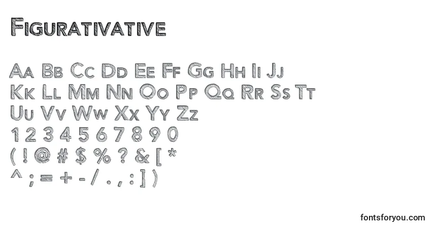 Fuente Figurativative - alfabeto, números, caracteres especiales